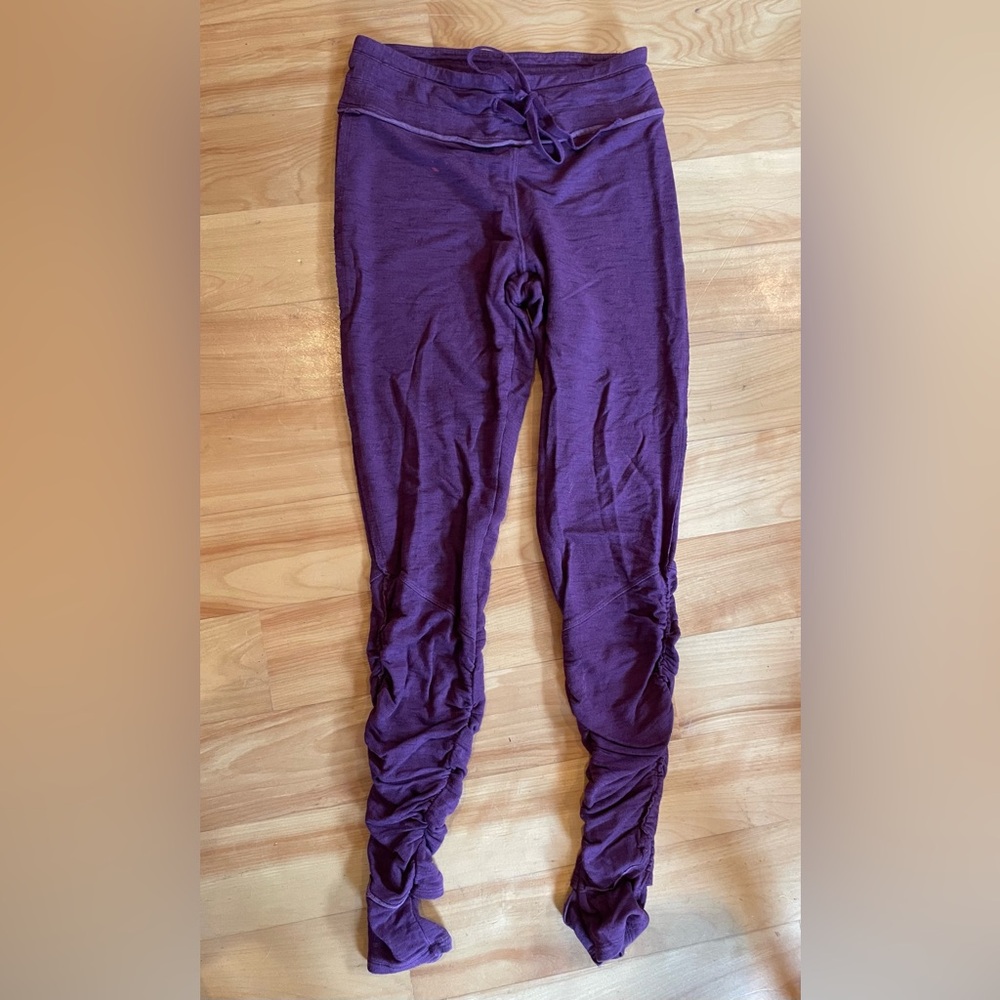 FP Movement by Free People Drawstring Ruched Leggings in Plum